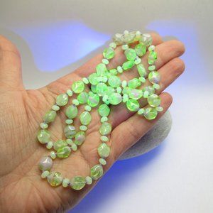 Uranium glass bead necklace